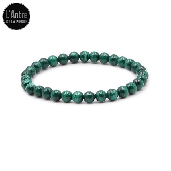 Bracelet Malachite du Congo de 6 mm et de Qualité AA