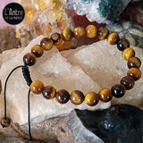 Bracelet Shamballa Œil de Tigre 8 mm d'Afrique du Sud
