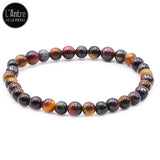Bracelet Œil de Faucon, Taureau et Tigre d'Afrique du Sud de Grade A+ Boules de 6 mm