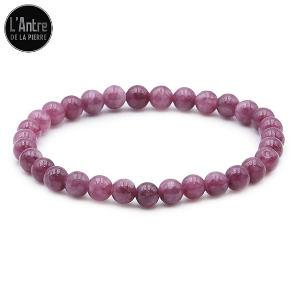 Bracelet Lépidolite de Madagascar en 6 mm