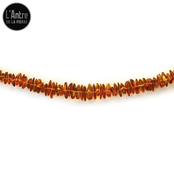 Collier Baroque ou Pierres Chips en Ambre Cognac de la Baltique