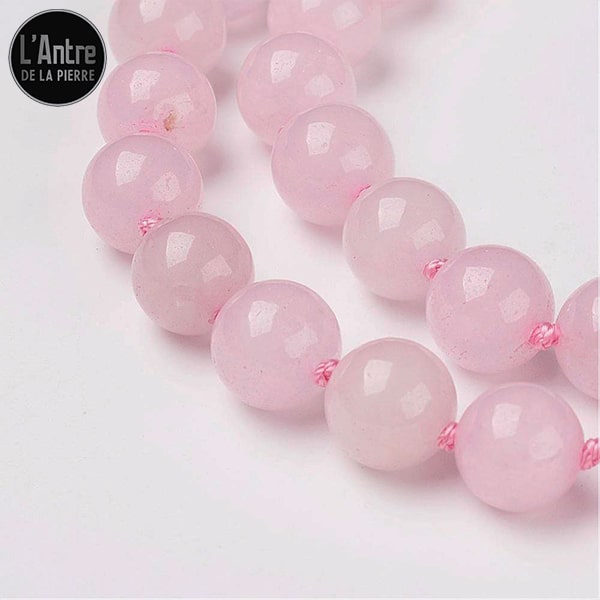 Collier en Quartz Rose du Brésil Boules de 8 mm