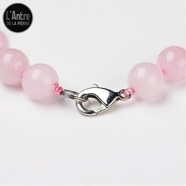 Collier en Quartz Rose du Brésil Boules de 8 mm