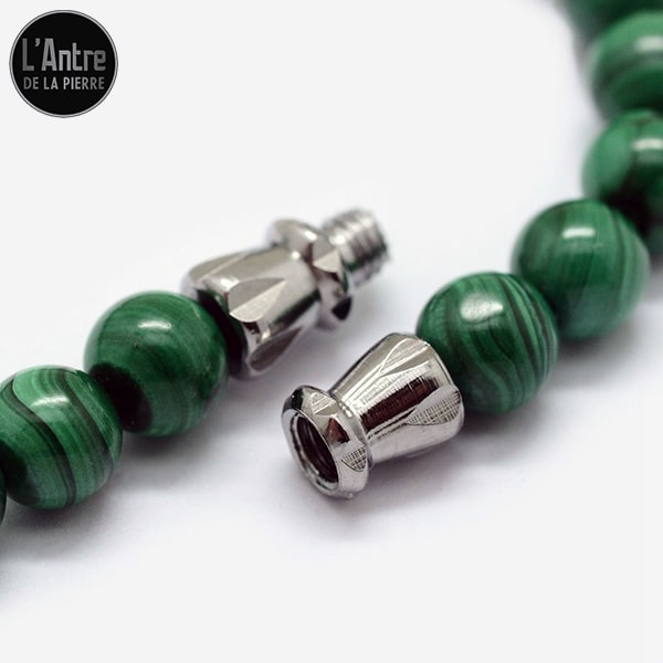 Collier en Malachite "Light" (Claire) du Congo de Qualité AA, Boules Dégradées de 5 à 12 mm