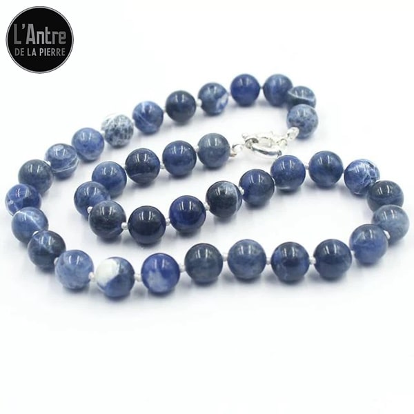 Collier Agios argent 925 avec camée bleu et zircons | vente en ligne Collier Agios argent 925 avec camée bleu et zircons | vente en ligne
