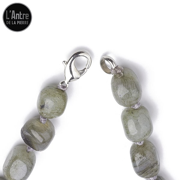 Collier Pierres en Labradorite Cubique avec des Tailles Dégradées pour Femme 