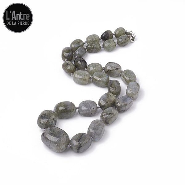 Collier Pierres en Labradorite Cubique avec des Tailles Dégradées pour Femme 