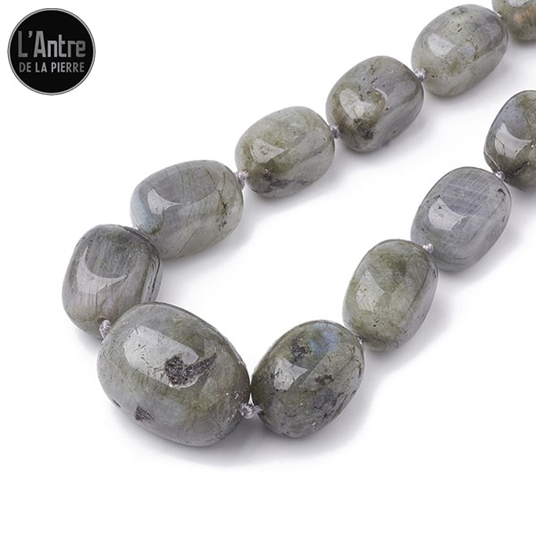 Collier Pierres en Labradorite Cubique avec des Tailles Dégradées pour Femme 