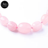 Collier Pierres en Quartz Rose Cubique d'Afrique du Sud avec des Tailles Dégradées