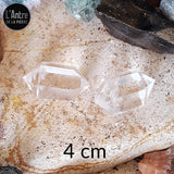 Double Pointe Hexagonale en Cristal de Roche ou Quartz Hyalin de 4 et 5 cm de Long