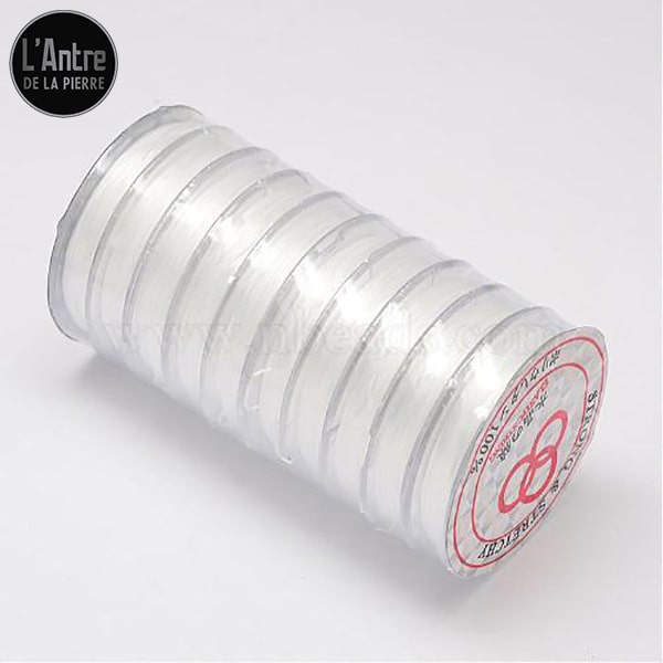 Fil Élastique Tissu Blanc de 0,5 mm pour la Fabrication de Bracelets et Colliers