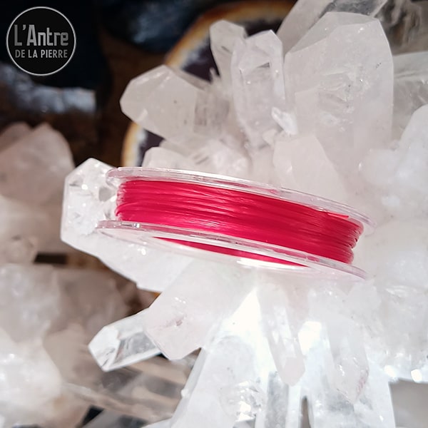 Fil Élastique Tissu Rouge de 0,8 mm pour la Fabrication de Bracelets et Colliers