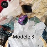 2 Nouveaux Modèles de Pendentif Rubis sur Zoïsite ou Thulite de Tanzanie Grade 5A avec une Chaîne Argent 925