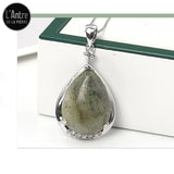 Pendentif Labradorite et Argent Sterling 925 avec Une Chaîne en Argent