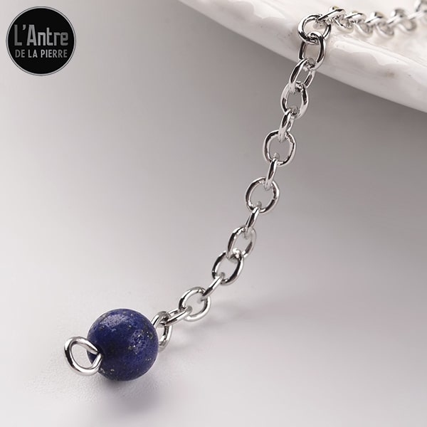 Pendule Lapis Lazuli Conique avec Chaîne Argentée