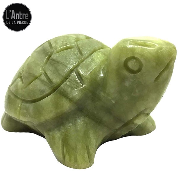 Très Belle Sculpture de Tortue en Jade Néphrite du Canada, de 80 mm environ