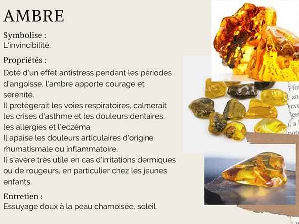 Vertus de l'ambre