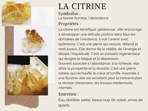 Vertus et propriétés de la citrine