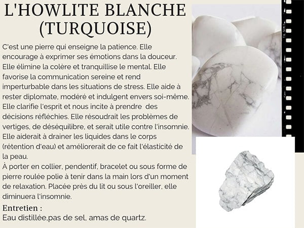 Vertus et propriétés de l'howlite blanche