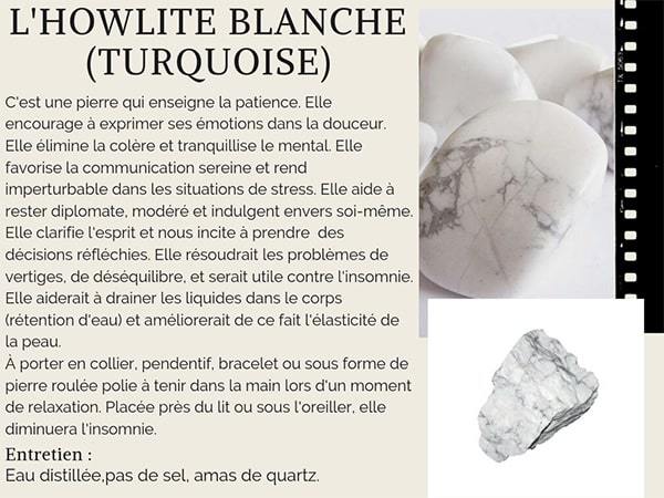 Vertus de la howlite blanche