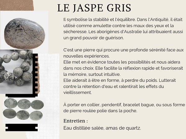 Vertus et propriétés du jaspe gris