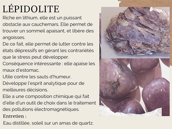 Vertus et propriétés de la lépidolite