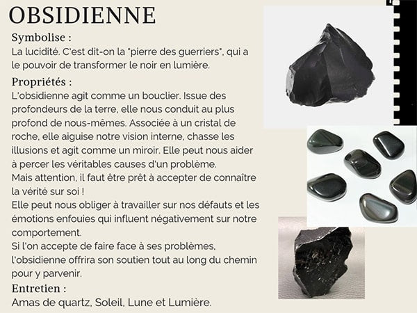 Vertus et propriétés de l'obsidienne