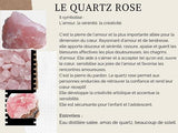 Longues Boucles d'Oreilles Quartz Rose et Quartz Fraise Boule de 8 mm avec un Cœur en Métal Argenté